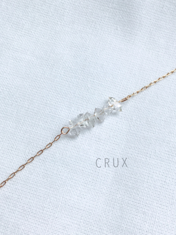 [14kgf]ハーキマーダイヤモンドのブレスレット 3枚目の画像