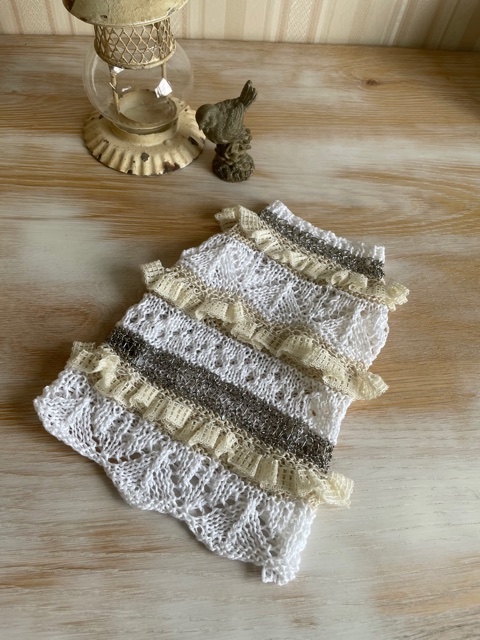 犬服　レースフリフリボーダーサマーニット 6,240円