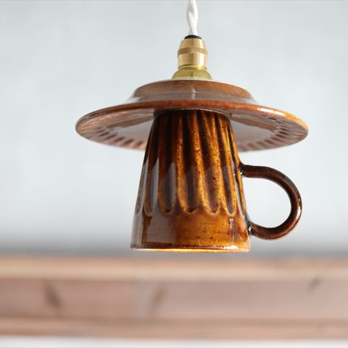 ハンドメイド】陶器（ランプシェード）陶燈 花瓶 インテリア