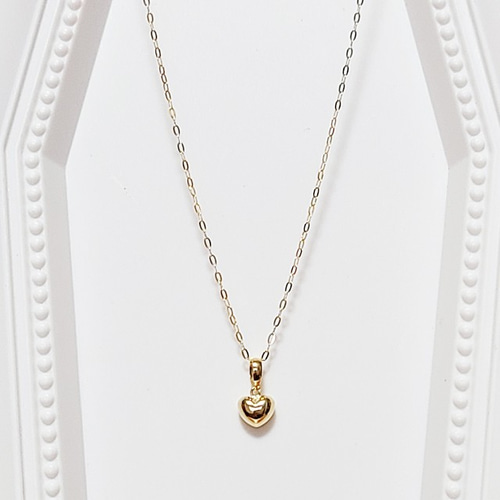 K18(刻印入)ぷっくりハートのネックレス ネックレス・ペンダント VIVIEN 通販｜Creema(クリーマ) 12677536