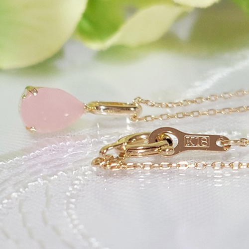 K18(刻印入)ピンクオパールネックレス愛と神秘の宝石 ネックレス  