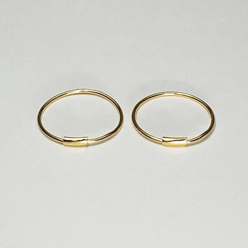 K18華奢フープピアス両耳分 (刻印あり） 15mm ピアス（フープ