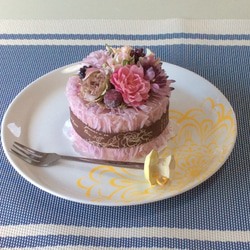 新作♡ちいさなお花＊桜色のケーキ(プリザーブド＆アーティフィシャルフラワー） 2枚目の画像