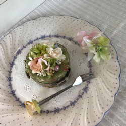 お花のケーキ(抹茶)ホール 2枚目の画像