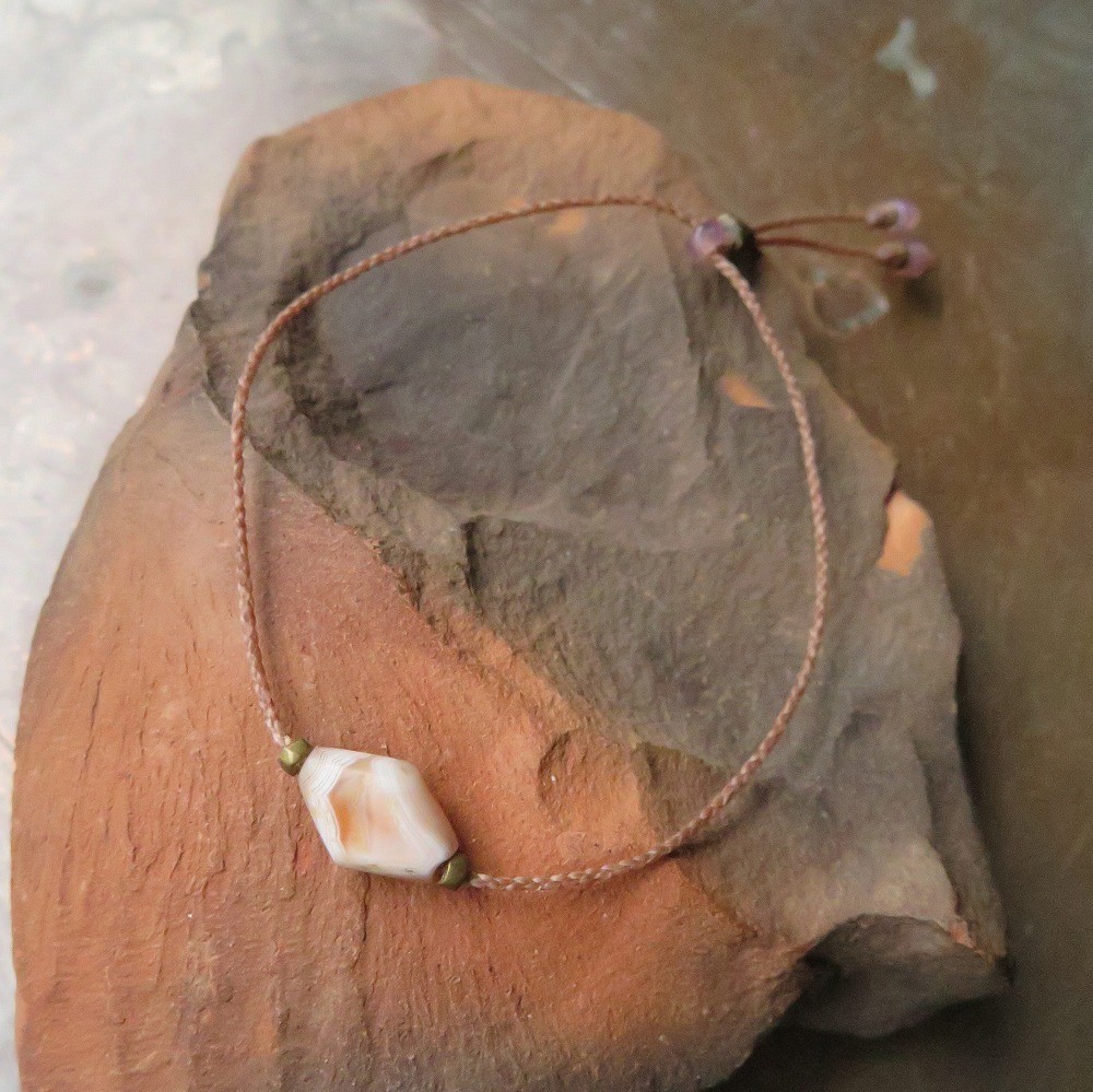 アンティーク　ジュンネ発掘　瑪瑙　＋　オリッサブラス　ブレスレット　千世 chitose