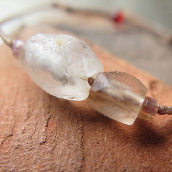 アンティーク 古代水晶 ＆出土ロシアンブルー ＋赤 ブレスレット 千世