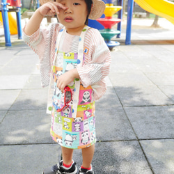 熊貓小姐 童趣手作直筒吊帶短裙 日本布料 尺寸 90 第7張的照片