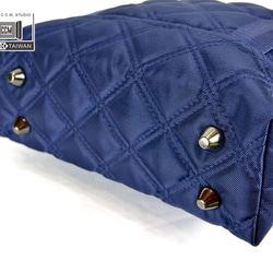 キルト布トートバッグ（ブルー - 日本の生地） - 手作りのデザイナーのバッグ、手作りバッグトート 5枚目の画像