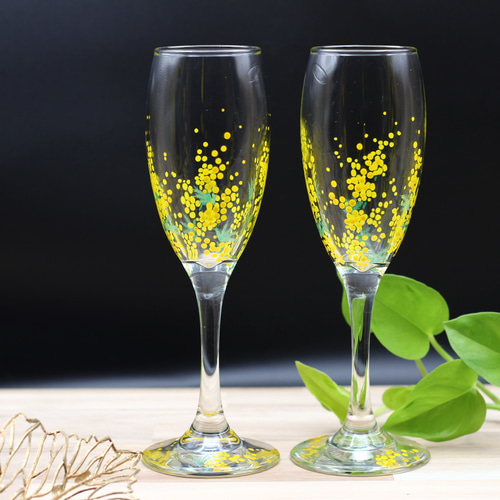 ミモザシャンパングラス(小)✨ミモザワイングラス✨お誕生日✨パーティ