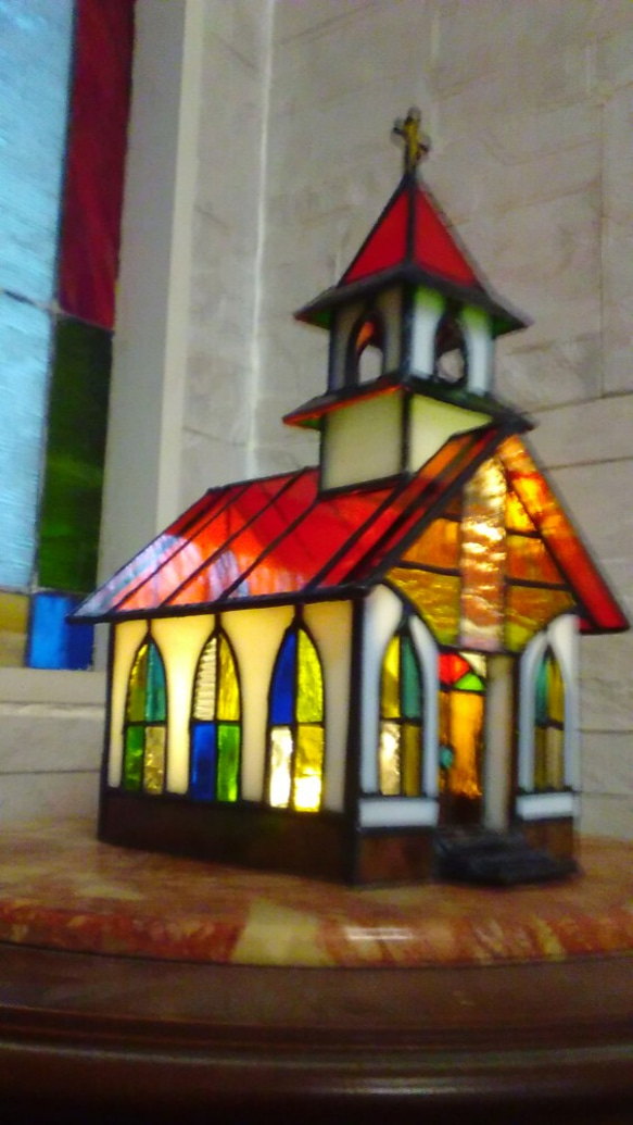人感センサー付き教会のテーブルライト 5枚目の画像