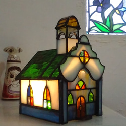 スイスの小さな教会　センサー付きテーブルライト(New ) 1枚目の画像