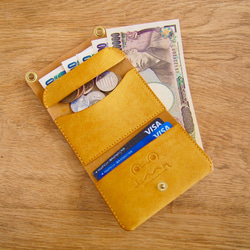 『ケロ〜ル』　イエロー　かえるのミニマムウォレット　ミニ財布　3つ折り　ミニマリスト 4枚目の画像