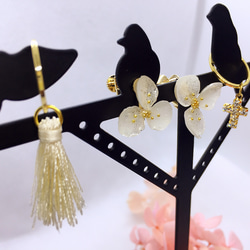 日本UV膠乾燥花style3～一付耳環四種搭配 第3張的照片