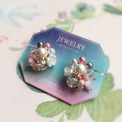 日本進口飾品style1～耳夾式寶石耳環 第2張的照片