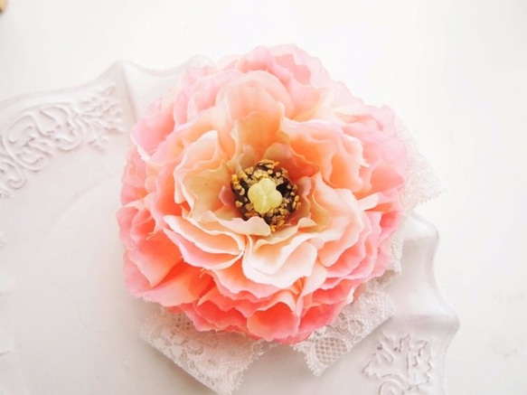 入園入学卒業、結婚式に華やかピオニー・オレンジピンク 2枚目の画像