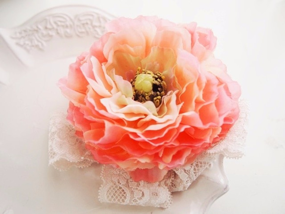 入園入学卒業、結婚式に華やかピオニー・オレンジピンク 3枚目の画像