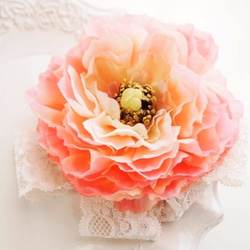 入園入学卒業、結婚式に華やかピオニー・オレンジピンク 4枚目の画像