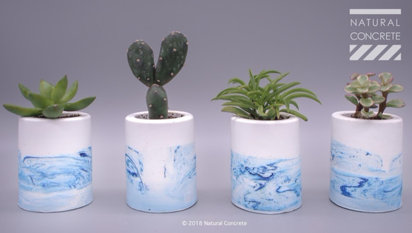 Cement Mini Pot Series 迷你 水泥 筒 / Pastel Blue 紛藍 /多用途器具 第6張的照片