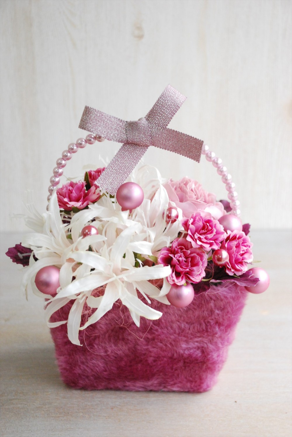 バック型フラワーアレンジ＊ アートフラワー | フラワーインテリア