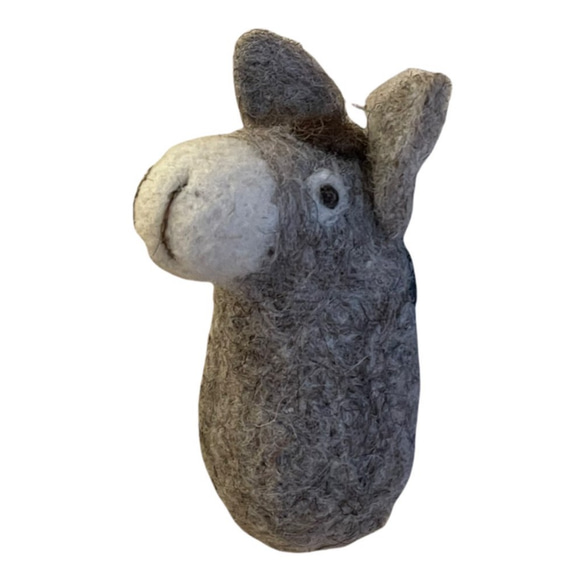 キルギス 癒しのフェルトの動物ぬいぐるみマグネット – ロバ 3枚目の画像