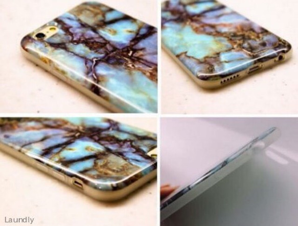 【送料無料】 スタイリッシュ★マーブル天然石柄 iPhone6/6s 7 ケース 大理石モチーフ 全2タイプ 5枚目の画像