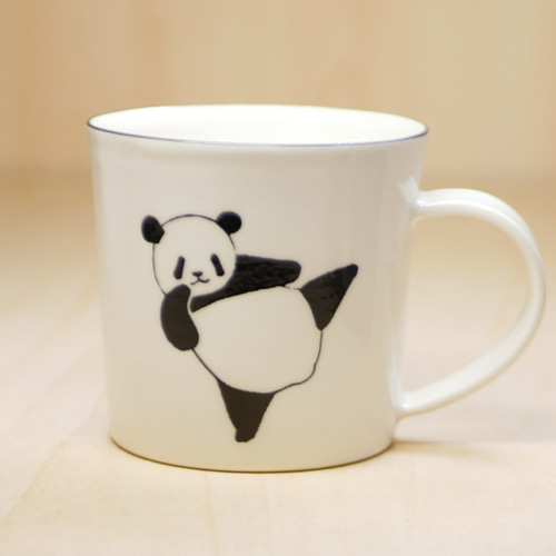 パンダマグカップ(ハイキック&ローキック) マグカップ 丸山陶房（桑原