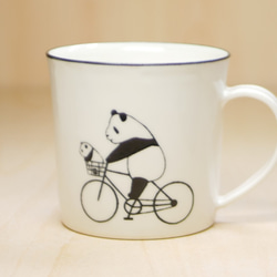 パンダマグカップ(自転車&パンダカー) 1枚目の画像