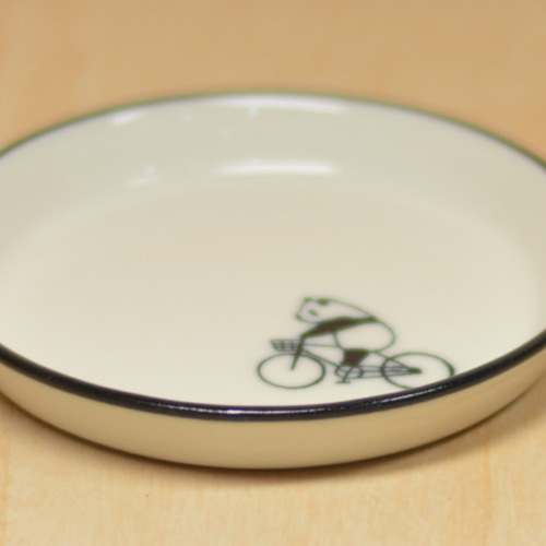 パンダ醬油皿(自転車) 薬味皿・豆皿 丸山陶房（桑原純) パンダの