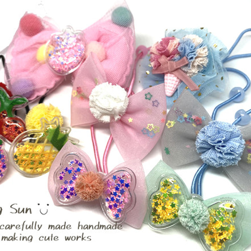 Bセット】ヘアゴム9点＋おまけ1点 リボン 女の子 ガール ゆめかわ 雑貨  