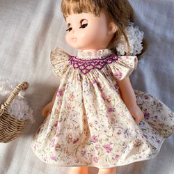 ボンポワン　スモッキング刺繍ドレス　10サイズ ボンポワン スモッキング刺繍ドレス 10サイズ