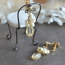珠宝黄水晶线耳环（Pierced earrings/ Clip-on earrings） 第3張的照片