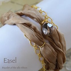 Bracelet of the silk ribbon [light brown] 第2張的照片