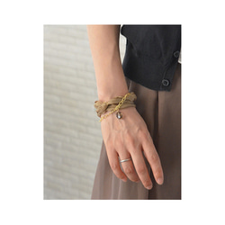 Bracelet of the silk ribbon [light brown] 第5張的照片