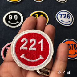 ■スマイルナンバーフェイスワッペン■46×46mm■２枚セット￥800■smile number face patch 3枚目の画像