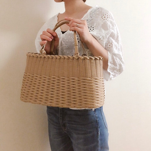 エコクラフト(よろい編みのバッグ) かごバッグ ari.craft** 通販