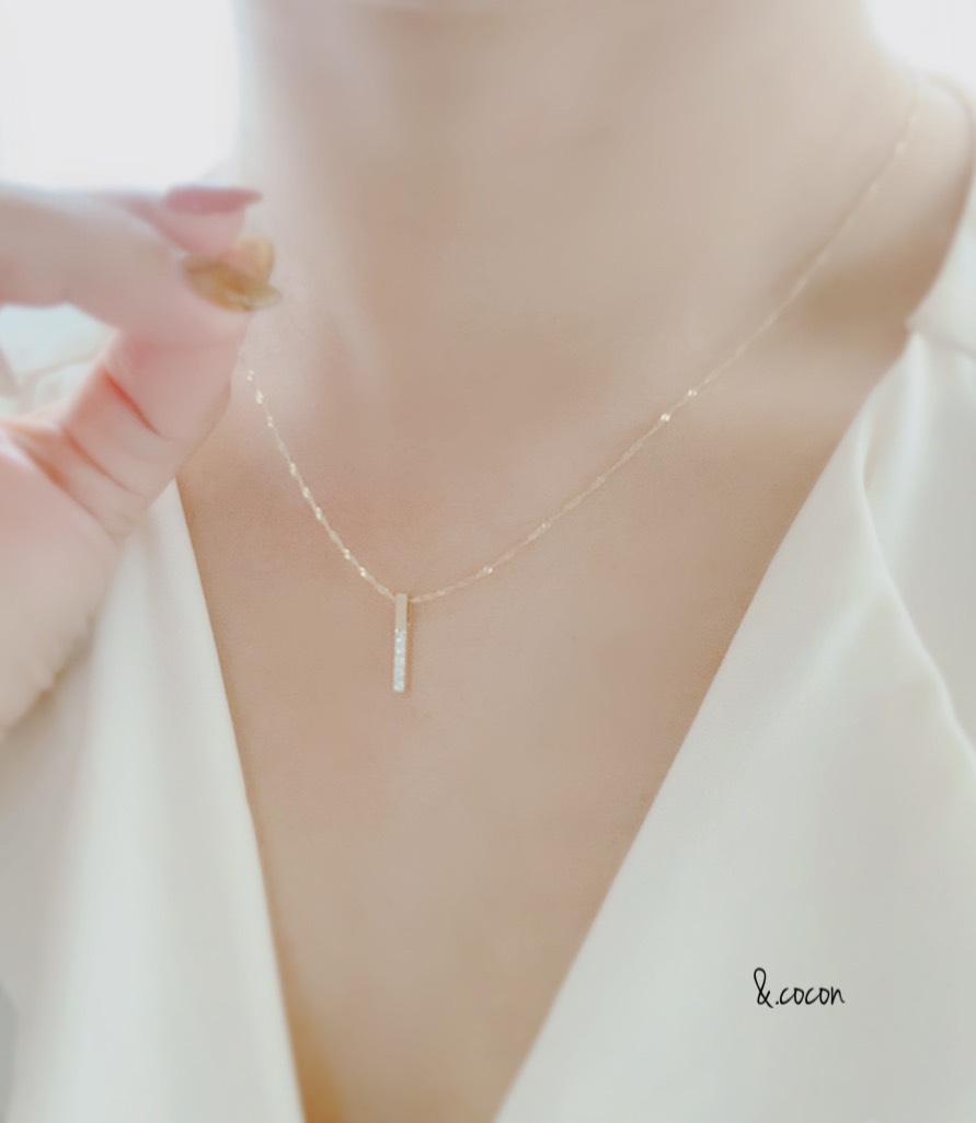 【K10】長さとカラーが選べる♡2way Screw&Stick Necklace