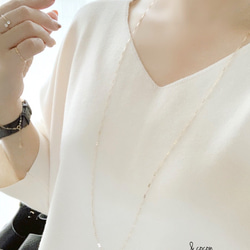 【K10YG】長さが選べる♡Simple long Necklace double 1枚目の画像