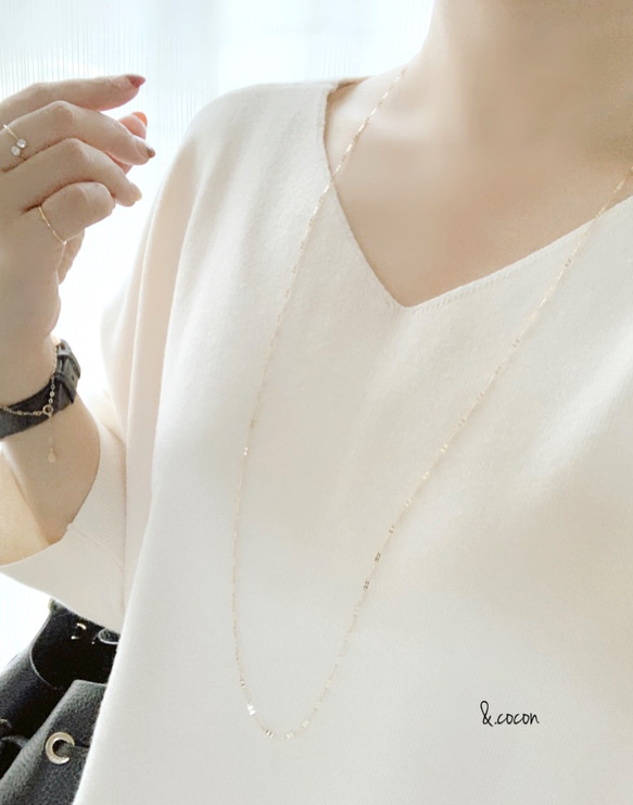 【K10YG】長さが選べる♡Simple long Necklace double 1枚目の画像