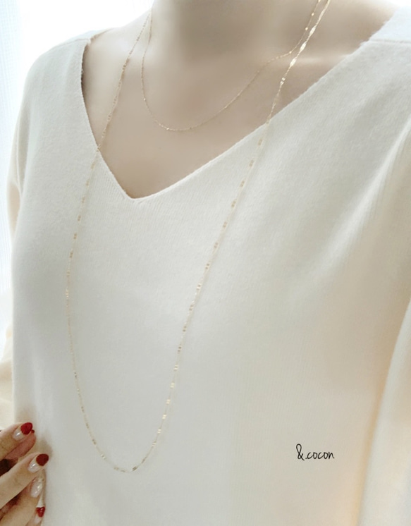 【K10YG】長さが選べる♡Simple long Necklace double 2枚目の画像