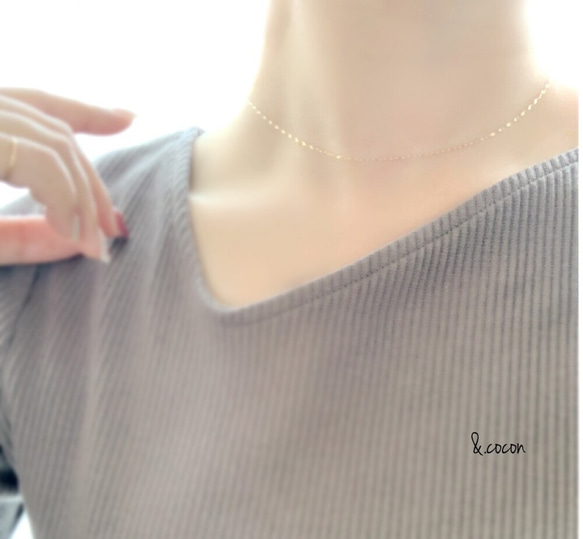 【K10YG】長さが選べる♡Matt&Petal Necklace 1枚目の画像