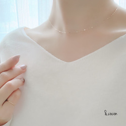 【ロードライトガーネット】1月誕生石✴︎2way K10YG New Simple  Necklace 5枚目の画像