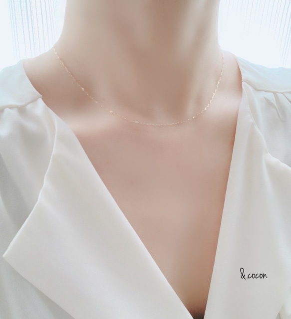 【ロードライトガーネット】1月誕生石✴︎2way K10YG New Simple  Necklace 6枚目の画像