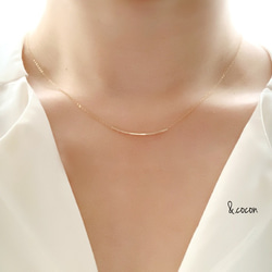 人気【14kgf】華奢 長さが選べる♡ チューブネックレス 3cm 1枚目の画像