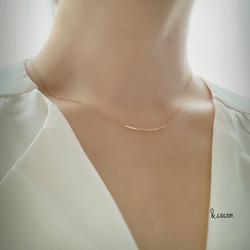 人気【14kgf】華奢 長さが選べる♡ チューブネックレス 3cm 2枚目の画像