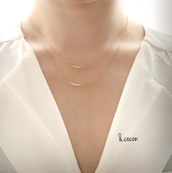 人気【14kgf】華奢 長さが選べる♡ チューブネックレス 3cm 3枚目の画像
