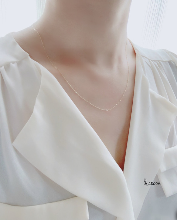 予約商品＊人気 No.1【K10YG】華奢 長さが選べる♡Simple Necklace〜petal* 1枚目の画像