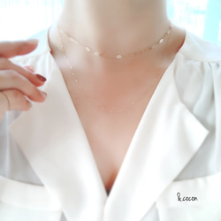 予約商品＊人気 No.1【K10YG】華奢 長さが選べる♡Simple Necklace〜petal* 4枚目の画像