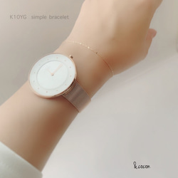 人気【K10YG】華奢 長さが選べる♡Simple Bracelet〜petal* 4枚目の画像