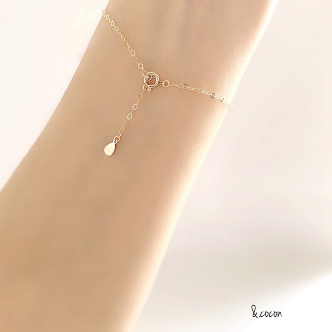 【K10YG】長さが選べる♡ Diamond shape Bracelet〜雫*