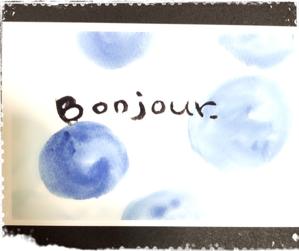 Bonjour.水彩アートポストカード 5枚セット✨ 2枚目の画像